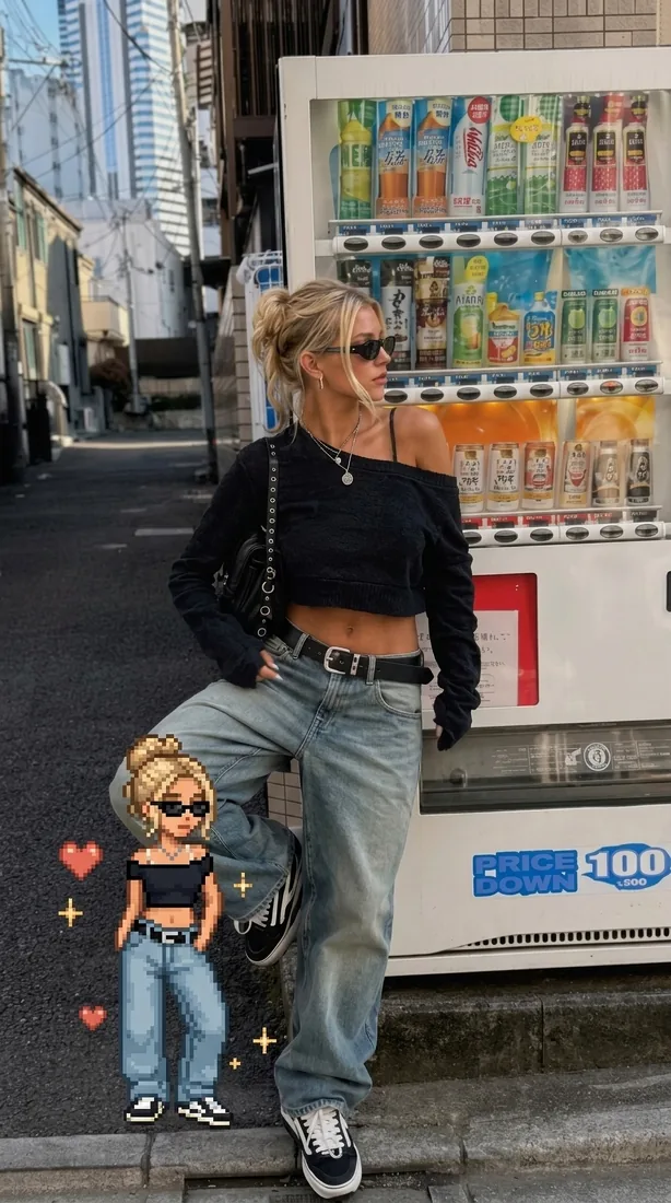 Woman with a miniature version of herself